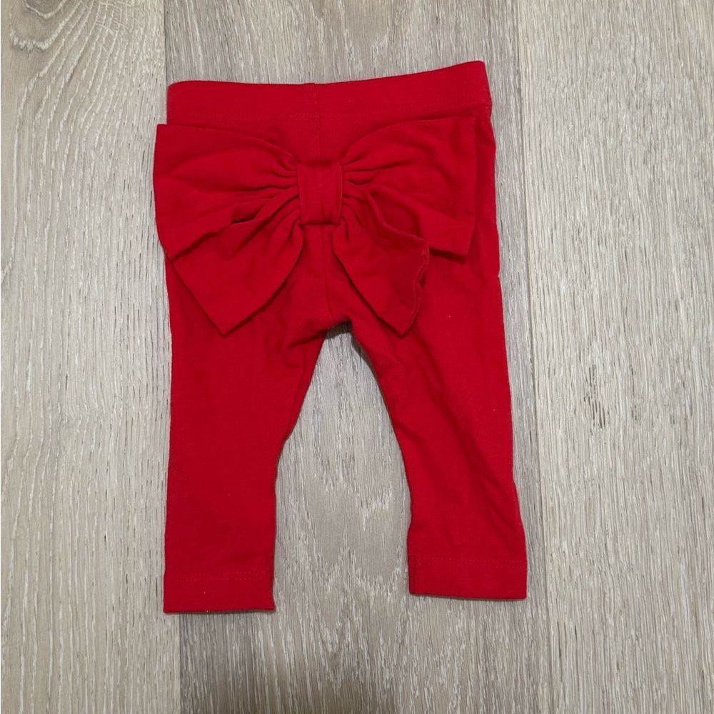 Cat & Jack Baby Girl Red Leggings with Bow on Back